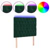 vidaXL LED-voodipeats, tumeroheline, 100x7x118/128 cm, samet