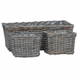 vidaXL Istutuskorv ladustamisega 3 pcs Hall Kubu rattan