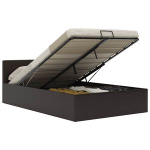 vidaXL h&uuml;drauliline hoiukastiga voodiraam hall kunstnahk 120 x 200 cm