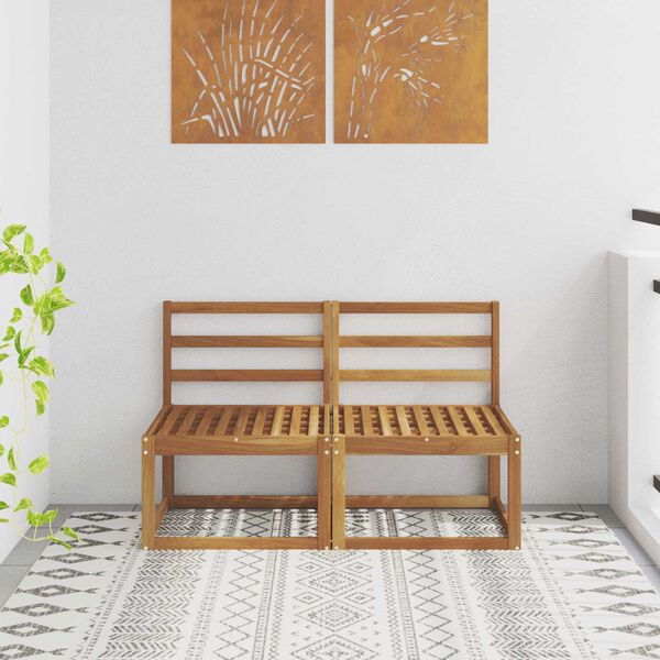 vidaXL 2 T&uuml;kk V&auml;ljas Keskmine Diivan Tugev akatsiapuu Neutraalne