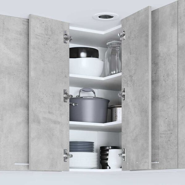 vidaXL Seinakapp Betoonhall ja valge 57 x 57 x 80 cm Tehispuit