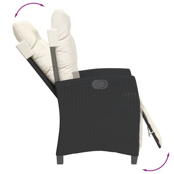 vidaXL 3-osaline aiam&ouml;&ouml;bli komplekt patjadega, must, pol&uuml;rotang