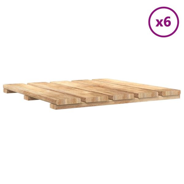 vidaXL Terrassiplaat 6 pcs Pruun 50 x 50 cm Pruun immutatud m&auml;nnipuit