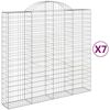 vidaXL kaarekujulised gabioonkorvid 7 tk, 200x50x180/200 cm, raud