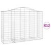 vidaXL kaarekujulised gabioonkorvid 12 tk, 200x50x140/160 cm, raud