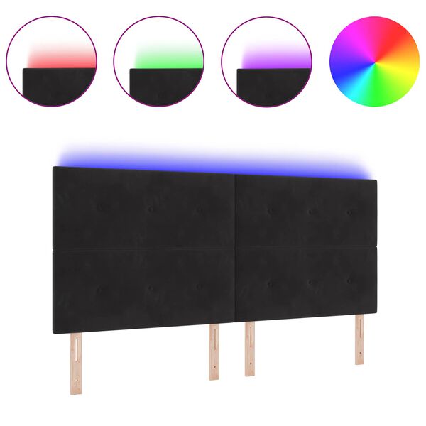 vidaXL LED peatoed LED -ribatuledega peaga Must 200 cm Polüester