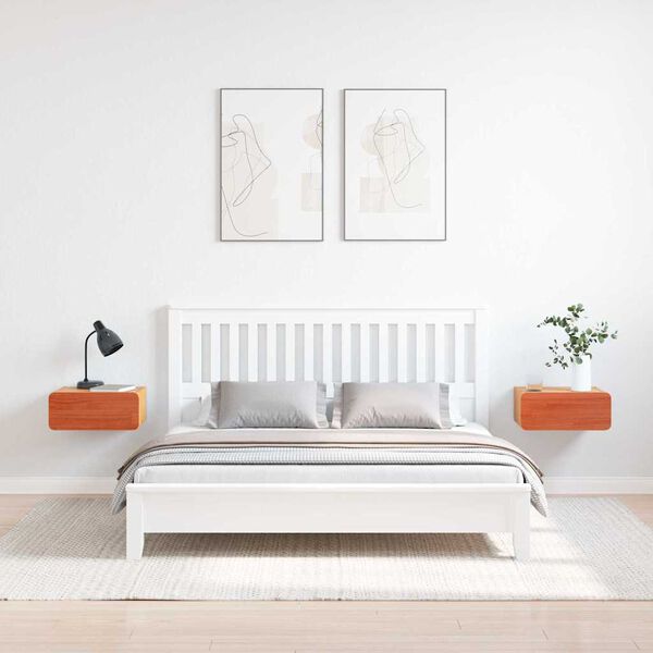 vidaXL &Ouml;&ouml;kapp sahtliga 2 pcs Vahapruun 39 x 34 x 16,5 cm M&auml;nnipuit