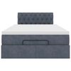 vidaXL Ottomani voodi madratsi ja LED, tumehall, 120x190cm, samet