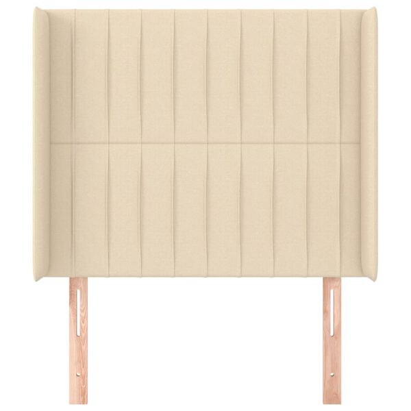 vidaXL voodipeats servadega, kreemjas, 103x16x118/128 cm, kangas