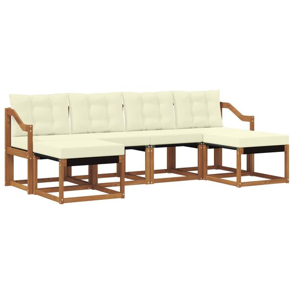 vidaXL V&auml;li diivanikomplekt padjaga 6 pcs Looduslik ja kreem