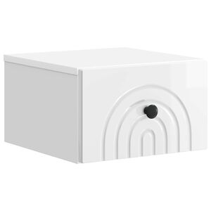 vidaXL Seinale kinnitatav &ouml;&ouml;tis K&otilde;rgl&auml;ikega valge 33 x 34,5 x 20 cm
