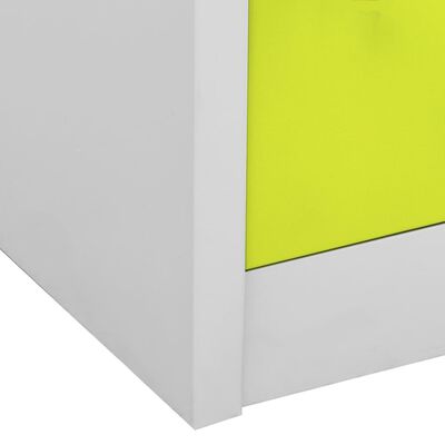 vidaXL lukustatav hoiukapp, helehall ja roheline, 90x45x92,5 cm, teras