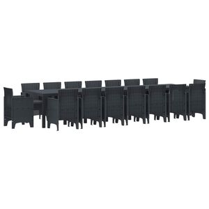 vidaXL Aiak&ouml;&ouml;gi komplekt padjadega padjaga 17 pcs Antratsiit PP