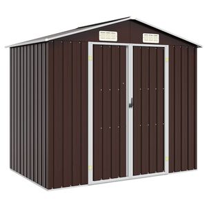 vidaXL aiakuur, pruun, 205 x 129 x 183 cm, tsingitud teras