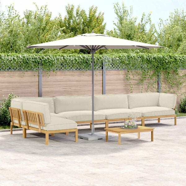 vidaXL Diivanikomplekt padjaga 6 pcs cream Tugev akatsiapuu