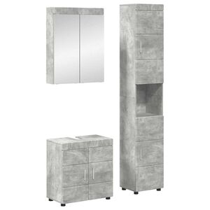 vidaXL Vannitoa m&ouml;&ouml;bleset TULUM 3 pcs Betoonhall 60 x 34 x 63 cm