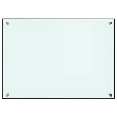 vidaXL köögi pritsmekaitse, valge, 70 x 50 cm, karastatud klaas