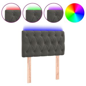 vidaXL LED-voodipeats, tumehall, 80x7x78/88 cm, samet