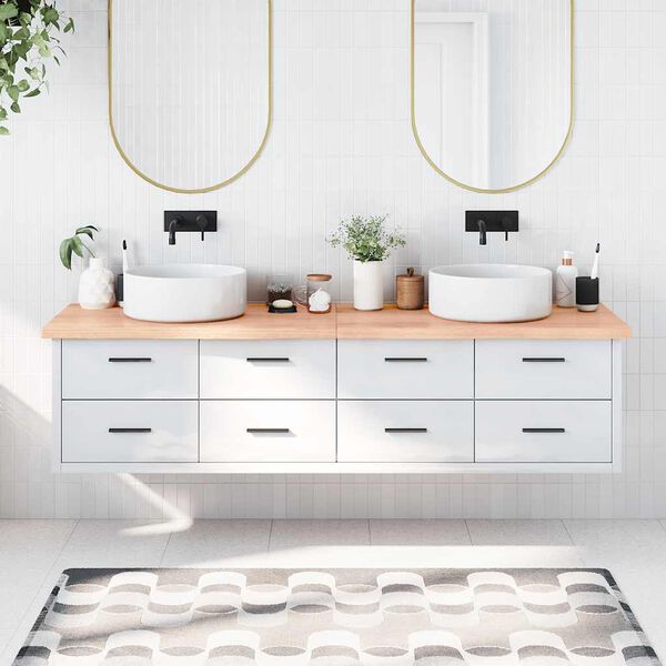 vidaXL vannitoa t&ouml;&ouml;tasapind, helepruun, 200x60x(2-4) cm, t&auml;ispuit