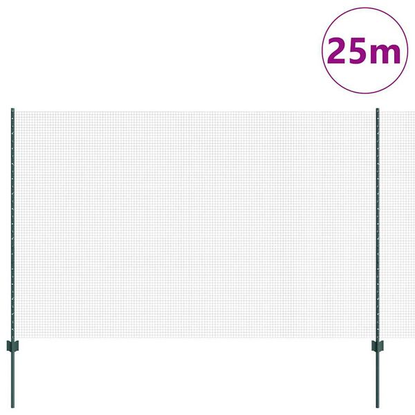 vidaXL Aed koos postiga Roheline 1,5 x 25 m Terased ja PVC