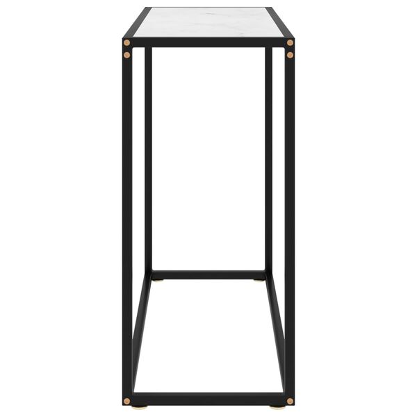 vidaXL konsoollaud, valge, 80 x 35 x 75 cm, karastatud klaas