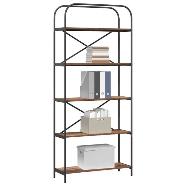 vidaXL Raamatukapp Vana puit 80 x 30 x 183 cm Tehispuit