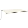 vidaXL automaatne varikatus LEDi ja tuuleanduriga 600x350 cm kreemjas