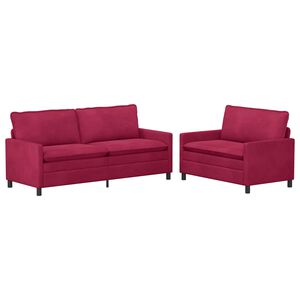 vidaXL Diivanikomplekt 2 pcs Veinpunane Samet