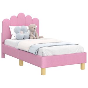 vidaXL Kuni 3-aastase voodi raam koos peatoega peaga Roosa 70 x 140 cm
