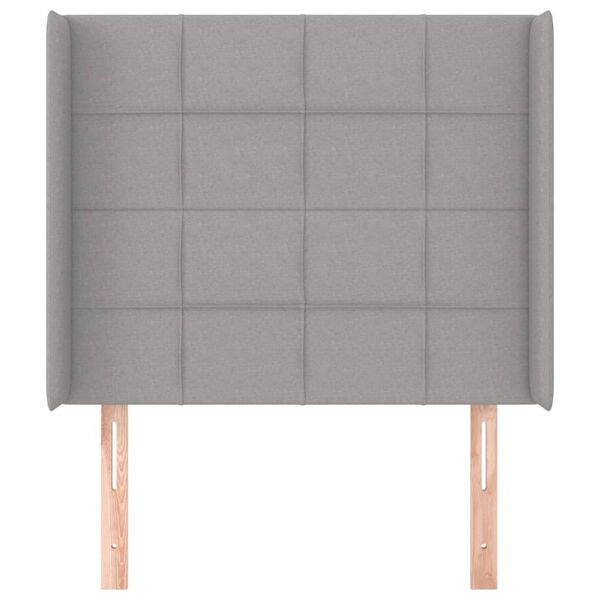 vidaXL voodipeats servadega, helehall, 93x16x118/128 cm, kangas