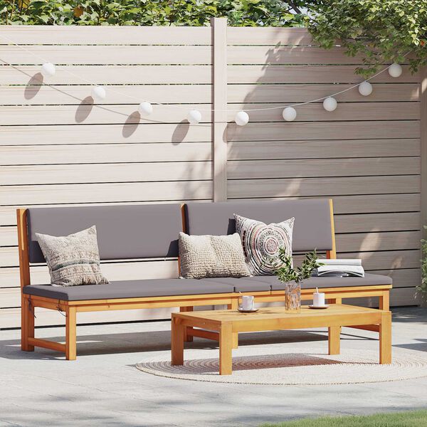 vidaXL Lamamistool padjaga Pruun 200 x 57 x 75cm Akaatsiapuit