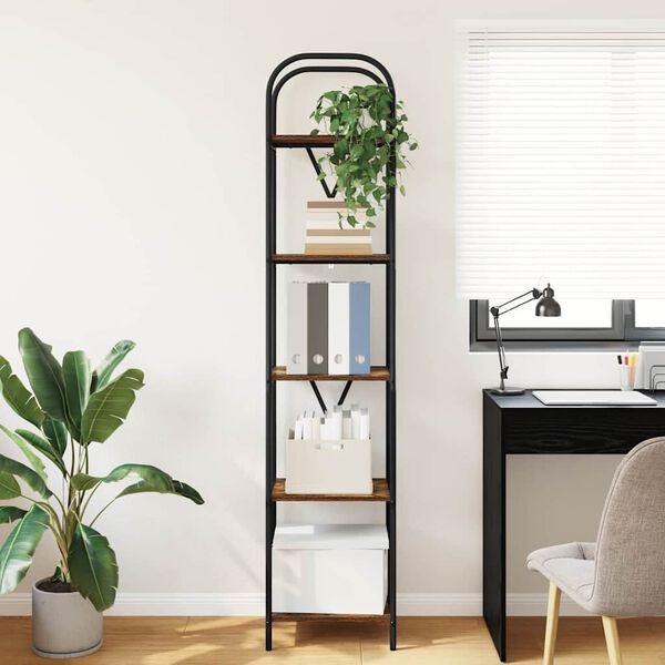 vidaXL Raamatukapp Suitsetatud tamm 40 x 30 x 183 cm Tehispuit