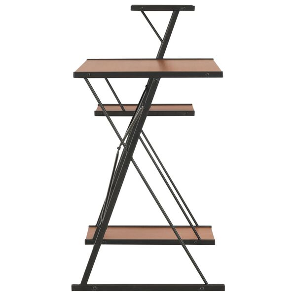 vidaXL kirjutuslaud riiuliga, must ja pruun, 116 x 50 x 93 cm