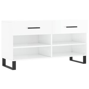 vidaXL jalatsipink, k&otilde;rgl&auml;ikega valge, 102 x 35 x 55 cm, tehispuit