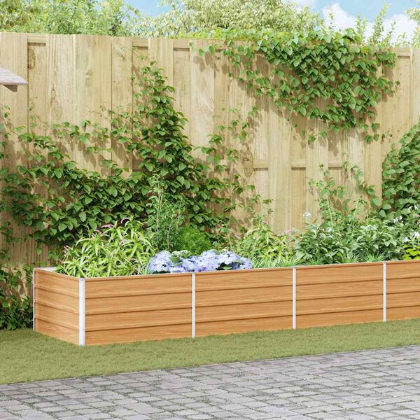 vidaXL peenrakast, 480 x 80 x 45 cm, tsingitud teras, hõbedane