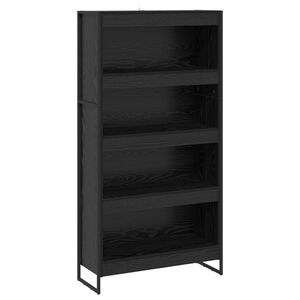 vidaXL Raamaturiiul 80 x 30 x 155 cm Tehispuit Must tamm
