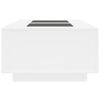 vidaXL kohvilaud LED-tuledega, valge, 116x69x40 cm