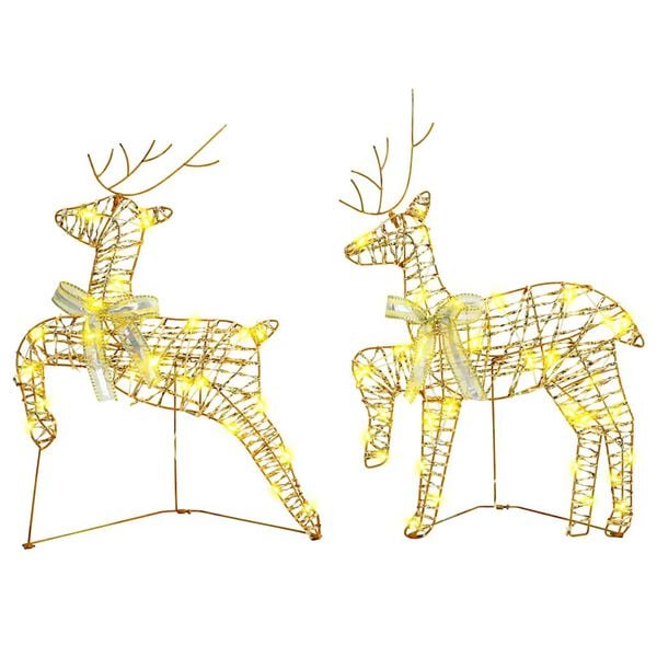 vidaXL LED P&otilde;hjap&otilde;drad koos 80 LED-iga 4 pcs Kuldne PET