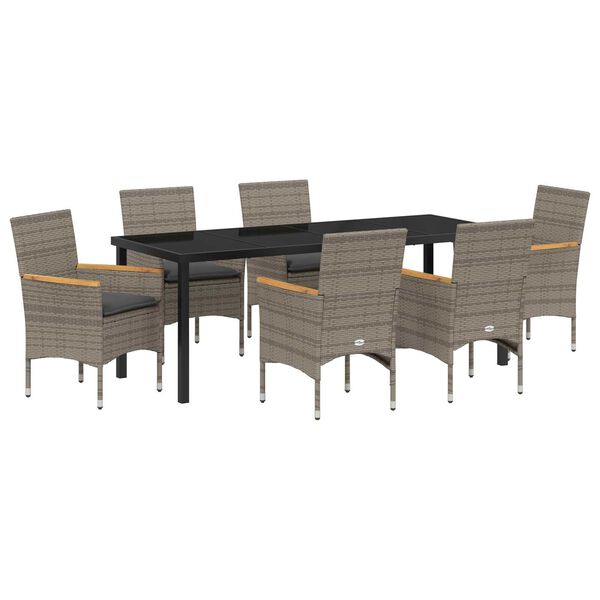 vidaXL Aia s&ouml;&ouml;gilaudade komplekt padjaga 7 pcs Hall pol&uuml;rotang