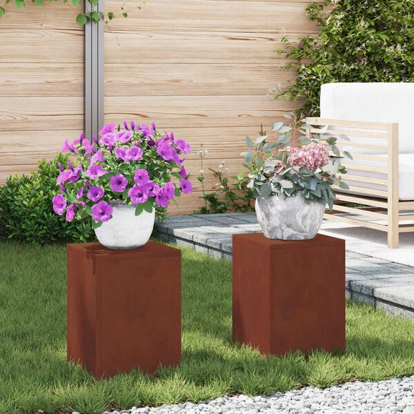 vidaXL Taimede alus 2 pcs Rooste 24 x 24 x 35 cm terase t&uuml;&uuml;p