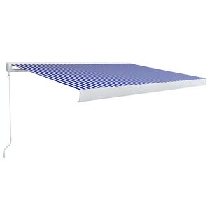 vidaXL k&auml;sitsi kasutatav varikatus 400 x 300 cm, sinine ja valge