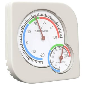 vidaXL Termo Hygromeeter Valge 7,5 x 7,5 x 1,2 cm ABS