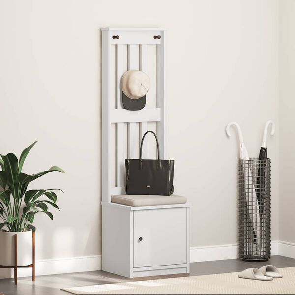 vidaXL saalipuu SANDNES Valge 45x40x159,5 cm täispuidust mänd