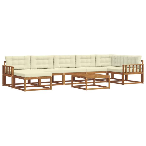 vidaXL V&auml;li diivanikomplekt padjaga 8 pcs Looduslik ja kreem