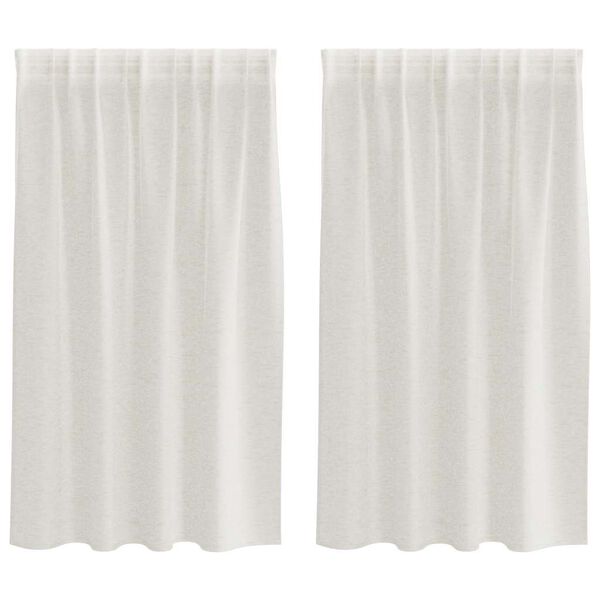 vidaXL Voile Kardin kardinatega 2 pcs cream 140 x 140 cm Pol&uuml;ester