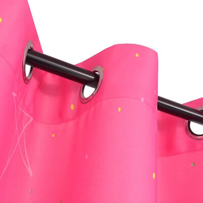 vidaXL mustriga pimendavad lastekardinad, 2 tk, 140 x 240 cm roosa