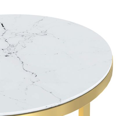 vidaXL lisalaud, kuldne ja valge marmor, 45 cm, karastatud klaas