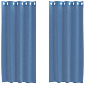 vidaXL Voile kardinad koos r&otilde;ngastega 2 tk Royal Blue
