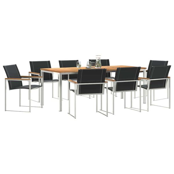 vidaXL Aia s&ouml;&ouml;gilaudade komplekt 9 pcs Pruun Tugev akatsiapuu