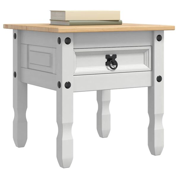 vidaXL Otsalaud sahtliga Corona Valge 50 x 50 x 50 cm Tahke m&auml;nd